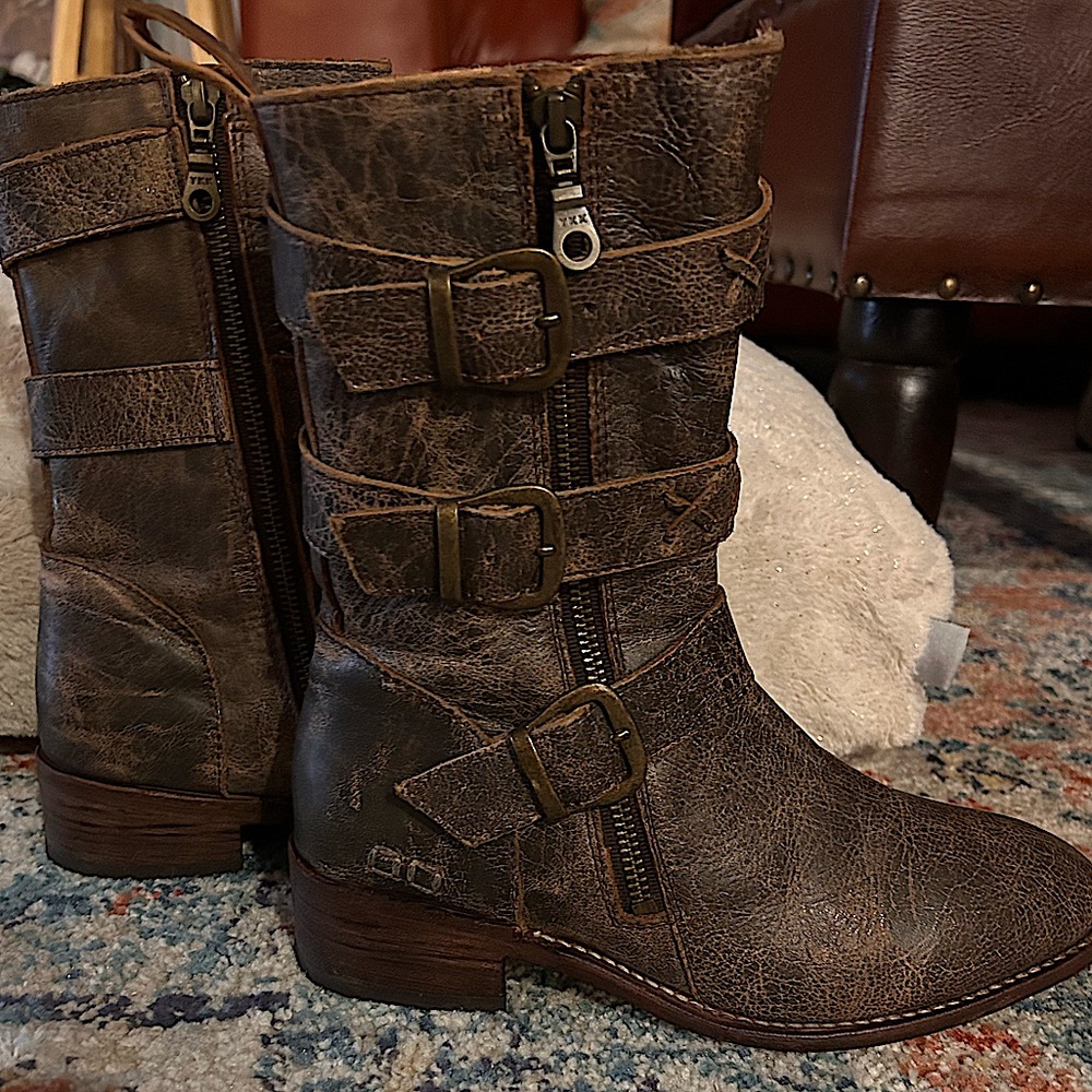 EUC BEDSTU distressed brown leather ankle ( moto) boots. Barely worn